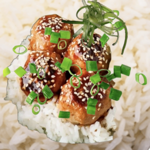 pork meatballs in teriyaki sauce